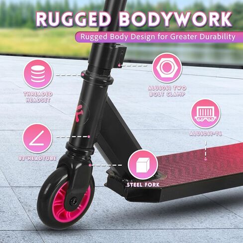 سكوتر FREEDARE Pro Stunt Scooter، سكوتر خدعة للأطفال والمراهقين والفتيان والفتيات، بعمر 8 سنوات فوق سكوتر الشارع الحر لمتنزه التزلج المتوسط ​​والمبتدئ in Kuwait