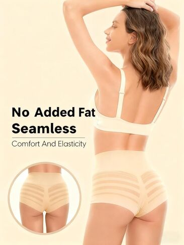 Women's High-waist Striped Lace Sexy Underwear, Highly Elastic, Tummy Control Breathable, Fashionable And Versatile in Saudi Arabia