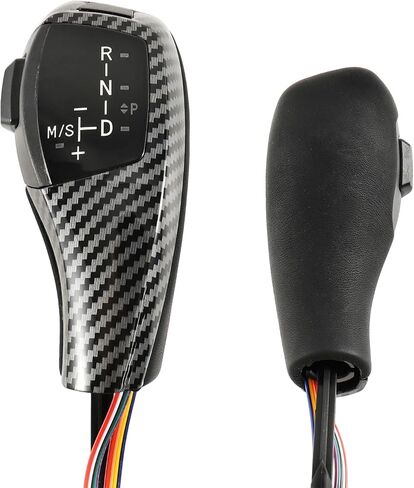 LHD Automatic LED Gear Shift Knob retrofit kit Compatible with 06-12 BMW E90 3 Series Sedan, 07-10 E92 E93 3 Series Coupe/Convertible, 09-12 Z4, 10-12 X1, LED Illuminated Carbon Fiber Knob in Saudi Arabia