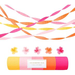 NICROHOME EUR Orange Pink Summer Party Crepe Paper Streamers, 5 Rolls Retro Hanging Garland Streamers for Sunset Party Birthday Wedding Baby Shower Fall Thanksgiving Backdrop Decor (1.8 x 82 Ft/Roll) in Saudi Arabia
