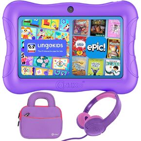 Contixo 7 Inch Kids Tablet Bunddle ، Android Tablet وسماعات الرأس السلكية للأطفال ، Toddler Tablet مع 50+ Disney Storybooks & Stickers ، WiFi ، 32GB ROM ، قرص تعلم للأطفال ، الأزرق الداكن in Kuwait