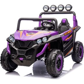 24V 2-Seater Kids Ride-On UTV, 4WD Electric Car with Parent Remote Control, 4x200W Motor, LED Headlights & Searchlights, Bluetooth Music, Spring Suspension, 3-Speed Off-Road Toy Gift, Purple in Saudi Arabia