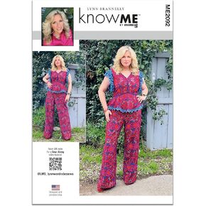Know Me ME2092Y5 Misses' Peplum Top and Floor Length Pants Sewing Pattern Packet by Lynn Brannelly, Design Code ME2092, Sizes 18-20-22-24-26 in Saudi Arabia