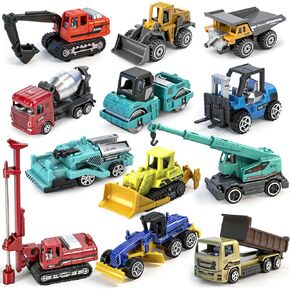 12 Pack Diecast Construction Toys, Mini Alloy Engineering Vehicle Car Set for Kids 3 4 5 6 7 8 Years Old, Excavator Truck Toys for Birthday Party Favors Cake Decorations Gifts(Yellow) in Saudi Arabia