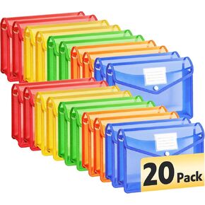 AZEN 12 Pack Plastic Expanding File Folder, Plastic Envelopes with Snap Closure for Documents, Accordion Folder Organizer for File Folder, No Dividers, Fit Letter/A4 Size in Saudi Arabia