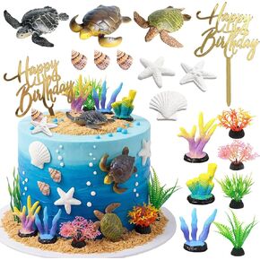 17PCS Turtle Cake Topper Turtle Cake Decorations for Kids Party Baby Shower Supplise in Saudi Arabia