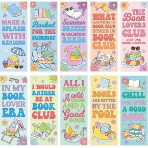 Laffact Summer Reading Bookmarks - 120Pcs Colorful Vacation Bookmarks Reading Tracker, Summer Breeze Style Page Marker, Readers Accessories Book Club Gifts for Book Lover Bookish Birthday Party Favors in Kuwait