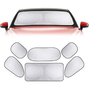 6 PCS Car Window Sunshade Set, Foldable Reflective Car Sun Shade Set, Dual-layer Heat Insulation Auto Privacy Shades, Universal Automotive Cool Accessories (Silver) in Saudi Arabia