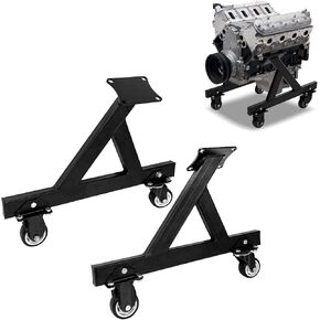 LSx Engine Stand, V8 Rolling Engine Stand, Supports Complete Engines & Transmissions, LS Engines Rolling Storage Stand with 3" Swivel Caster Wheels, 12" Ground Clearance, 2-Pcs, Black in Saudi Arabia