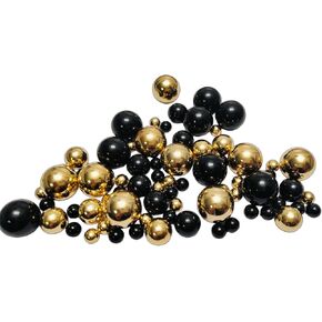 300 Pcs Black and Gold No-Hole Imitation Pearl Beads - Vase Filler Decoration, Candle Centerpiece, Wedding Center Decor, Home Party Decor (8/14/20mm) in Saudi Arabia