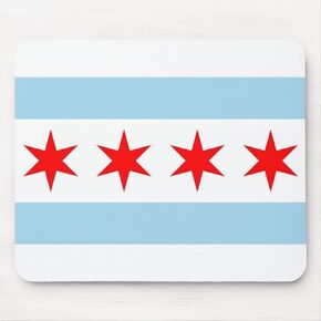 Mouse Pad with Flag of Chicago Computer Mouse Mat Desk Accessories 9.5"x8" Color:Flag of Chicago in Kuwait