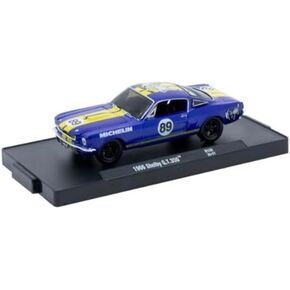M2 Machines Auto-Drivers Michelin - 1966 Shelby Mustang GT 350 in Blue with Yellow Stripes with Number 89 R132 25-27 in Kuwait