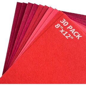 30 Pcs Pink Felt Sheets for Crafts 1mm Thick 5 Assorted Colors Stiff Felt, Felt Fabric for Sewing, Patchwork, DIY Projects and Decoration, 7.9 x 11.8 Inch in Kuwait
