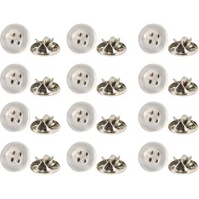 12 Set No Sewing White Shirt Buttons, 4-Hole Resin Decorative Button Pins Detachable No Sew Buttons for Clothes Cardigans Shirt Dress Sweaters DIY Crafts in Saudi Arabia