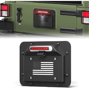License Plate Frame Fits for Jeep JK JKU 2007-2018 with Brake Light & Plate Light, American Flag Design, Carbon Steel Spare Tire Delete Kit, Wrangler Accessories in Saudi Arabia