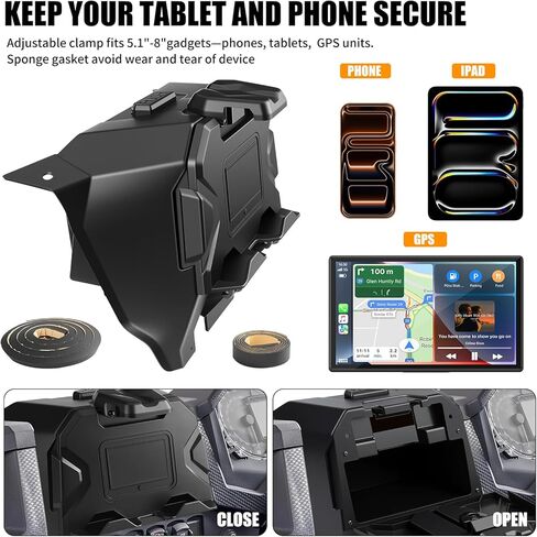 حامل الهاتف اللوحي لـ RZR، صندوق تخزين يتصاعد على هاتف Ipad للأجهزة الكهربائية قابل للتعديل، متوافق مع ملحقات Polaris RZR XP 1000 XP Turbo 2019-2023 in Kuwait