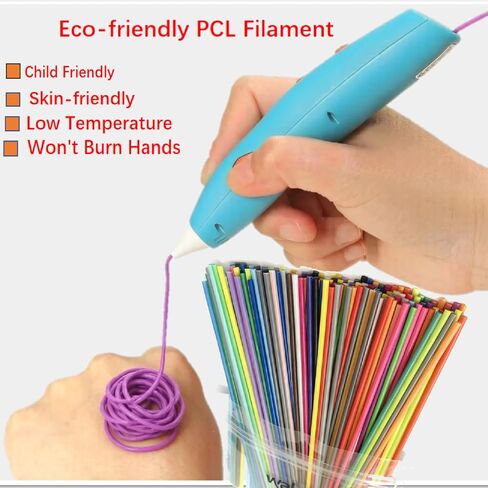 35 Colors 3D Printing Pen Filament Refills Packs - Low - Non-Toxicpizimae Temperature PCL Filament, is only Fit for 3Doodler Start+ pens,2.5mm Diameterx15.2cm Length, Each Color 5pcS Total 175pcs in Kuwait
