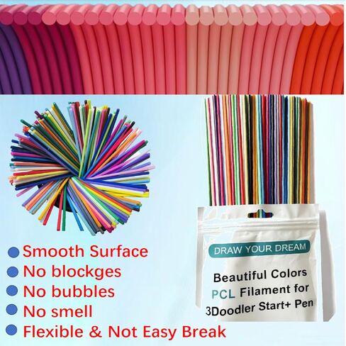 35 Colors 3D Printing Pen Filament Refills Packs - Low - Non-Toxicpizimae Temperature PCL Filament, is only Fit for 3Doodler Start+ pens,2.5mm Diameterx15.2cm Length, Each Color 5pcS Total 175pcs in Kuwait
