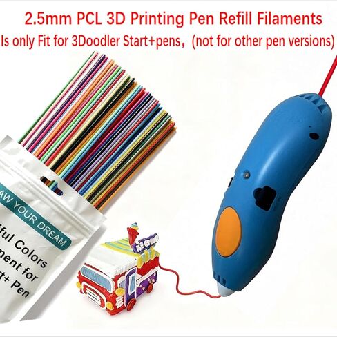 35 Colors 3D Printing Pen Filament Refills Packs - Low - Non-Toxicpizimae Temperature PCL Filament, is only Fit for 3Doodler Start+ pens,2.5mm Diameterx15.2cm Length, Each Color 5pcS Total 175pcs in Kuwait