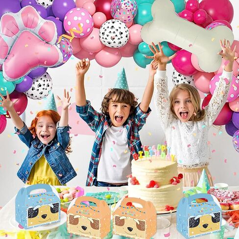HUIANHER Cartoon Blue Dog Party Goodie Gift Boxes 16pcs Dog Family Candy Bags for Blue Puppy Theme Birthday Party Supplies in Kuwait
