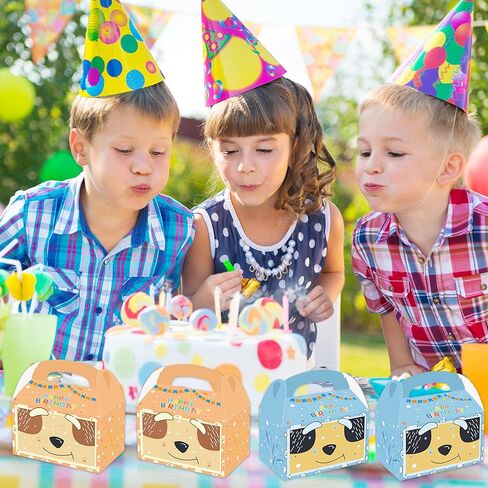HUIANHER Cartoon Blue Dog Party Goodie Gift Boxes 16pcs Dog Family Candy Bags for Blue Puppy Theme Birthday Party Supplies in Kuwait