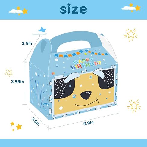 HUIANHER Cartoon Blue Dog Party Goodie Gift Boxes 16pcs Dog Family Candy Bags for Blue Puppy Theme Birthday Party Supplies in Kuwait