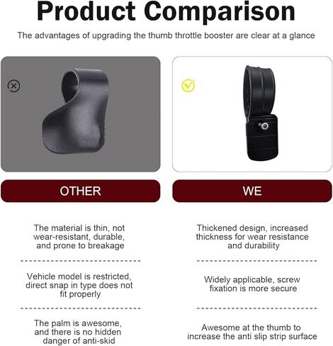 2 PCS Motorcycle Throttle Mounts, Thumb Motorcycle Throttle Assist, Anti-vibration Non-slip Handlebar Grip Cruise Control Assist, Universal Vehicles Effort-saving Device (Black) in Saudi Arabia