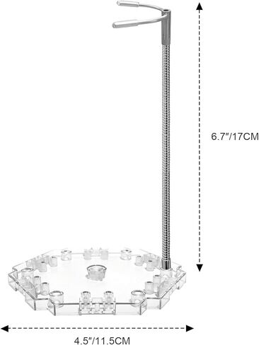 6 Pack Metal Adjustable Action Figure Stand Clear Base with Metal Soft clamp & 3mm Peg, Action Figure Display Stand Compatible with Gundam HG RG BB SD SHF 1/144 Scale Figures Model in Kuwait