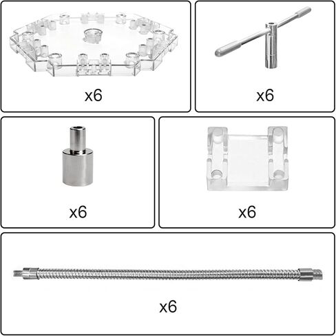 6 Pack Metal Adjustable Action Figure Stand Clear Base with Metal Soft clamp & 3mm Peg, Action Figure Display Stand Compatible with Gundam HG RG BB SD SHF 1/144 Scale Figures Model in Kuwait