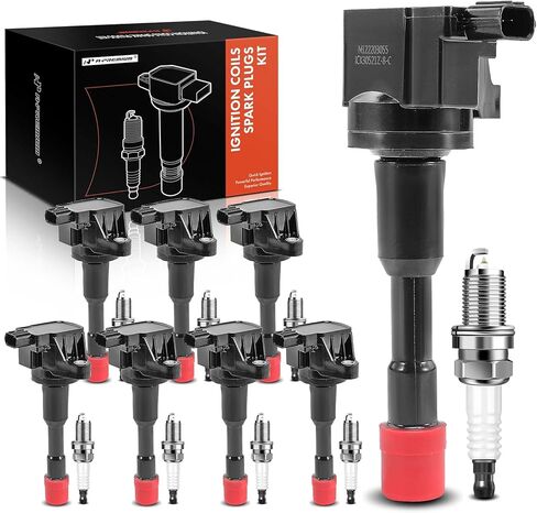A-Premium Set of 8 Ignition Coil Pack and Iridium Spark Plugs Compatible with Honda Civic 2003 2004 2005 1.3L in Kuwait
