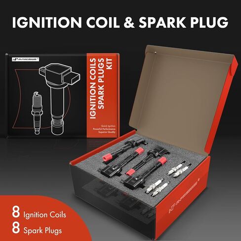 A-Premium Set of 8 Ignition Coil Pack and Iridium Spark Plugs Compatible with Honda Civic 2003 2004 2005 1.3L in Kuwait