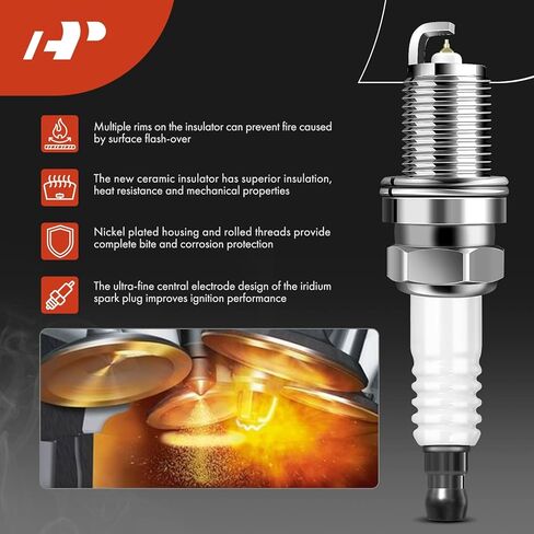 A-Premium Set of 8 Ignition Coil Pack and Iridium Spark Plugs Compatible with Honda Civic 2003 2004 2005 1.3L in Kuwait