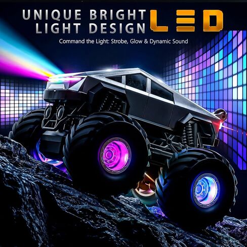 لعبة BEZGAR Cyber ​​Truck - سيارة تحكم عن بعد 2.4 جيجا هرتز 1:20 4WD للأولاد من سن 8 إلى 12 عامًا مع أضواء ملونة، دوران 360 درجة - لعبة سيارة RC للأولاد والبنات في سن 6 و7 و8 و9 و10 سنوات، هدايا عيد ميلاد (فضية) in Kuwait