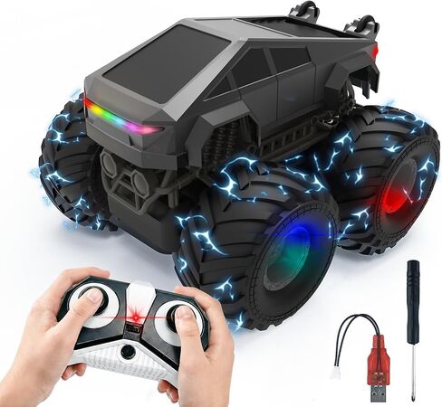 لعبة BEZGAR Cyber ​​Truck - سيارة تحكم عن بعد 2.4 جيجا هرتز 1:20 4WD للأولاد من سن 8 إلى 12 عامًا مع أضواء ملونة، دوران 360 درجة - لعبة سيارة RC للأولاد والبنات في سن 6 و7 و8 و9 و10 سنوات، هدايا عيد ميلاد (فضية) in Kuwait