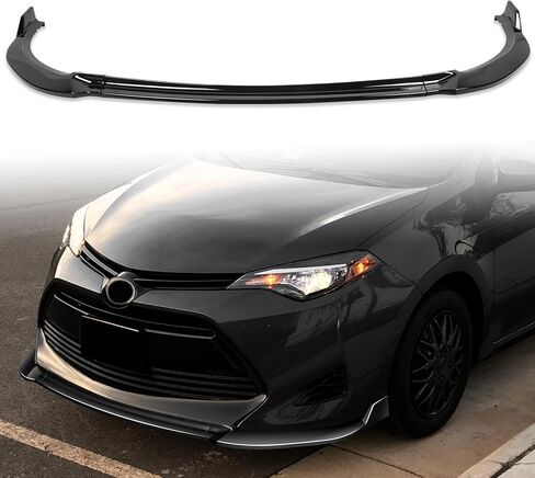Front Bumper Lip Compatible with 2017 for Toyota Corolla Sedan C 2017-2019 for Toyota Corolla Sedan CE/L/LE Eco/LE/XLE Glossy Black Front Lip in Saudi Arabia