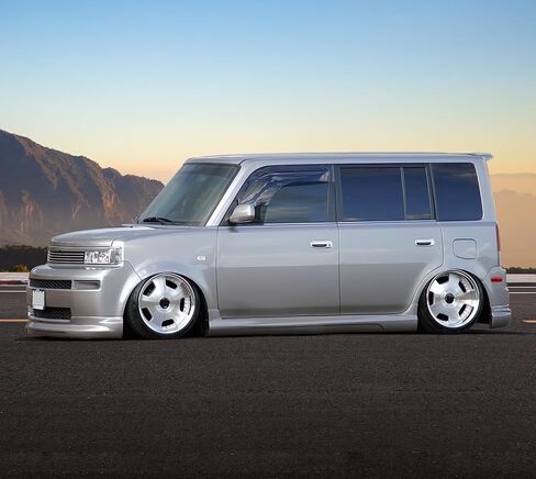 IKON MOTORSPORTS، الشفة الأمامية الممتصة للصدمات المتوافقة مع 2004-2006 Scion xB، المصد الأمامي للشفاه المفسد الهوائي سد الذقن المضافة على طقم الجسم البديل غير مصبوغ باللون الأسود K-Style PU، 2005 in Kuwait