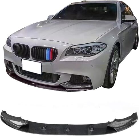 حافة ممتصة للصدمات الأمامية من IKON MOTORSPORTS، متوافقة مع سيارة BMW F10 5 Series Sedan 2011-2016 (تناسب ممتص الصدمات الرياضي M فقط)، 4 قطع من ألياف الكربون المطبوعة ABS على شكل MP in Kuwait