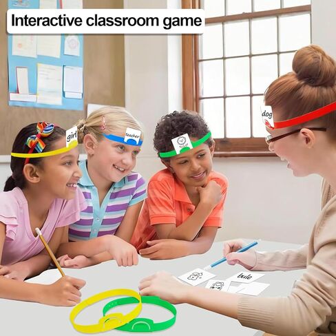 12 Pcs Guess Who Headbands Game Can Insert Cards Fun Heads Up Guessing Family Game Night Party Board Games for Kids and Adult in Saudi Arabia