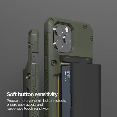 VRS DESIGN Damda Glide Pro Phone Case for iPhone 12 Pro Max, with [4 Cards] Premium Sturdy [Semi Auto] Credit Card Holder Slot Wallet for iPhone 12 Pro Max 6.7 inch(2020) Black in Saudi Arabia