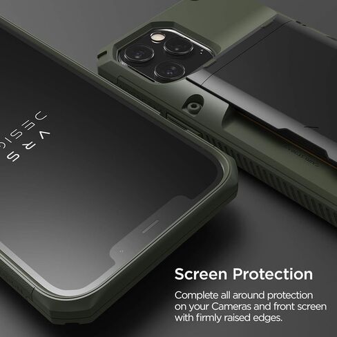 VRS DESIGN Damda Glide Pro Phone Case for iPhone 12 Pro Max, with [4 Cards] Premium Sturdy [Semi Auto] Credit Card Holder Slot Wallet for iPhone 12 Pro Max 6.7 inch(2020) Black in Saudi Arabia