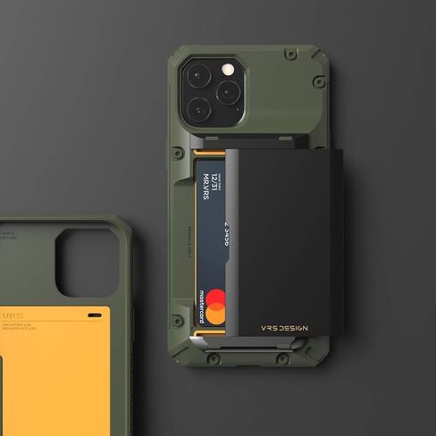 VRS DESIGN Damda Glide Pro Phone Case for iPhone 12 Pro Max, with [4 Cards] Premium Sturdy [Semi Auto] Credit Card Holder Slot Wallet for iPhone 12 Pro Max 6.7 inch(2020) Black in Saudi Arabia