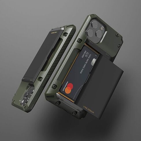 VRS DESIGN Damda Glide Pro Phone Case for iPhone 12 Pro Max, with [4 Cards] Premium Sturdy [Semi Auto] Credit Card Holder Slot Wallet for iPhone 12 Pro Max 6.7 inch(2020) Black in Saudi Arabia