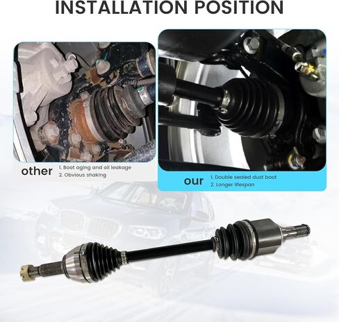 CV Axle Shaft Assembly Front Left Fit for Nissan Altima 2007-2013, Nissan Rogue 2011-2013, Nissan Rogue Select 2014 2015, Nissan Sentra 2007-2012, CV Joint Half-Shaft Front Driver Side 666262 NCV53911 in Saudi Arabia