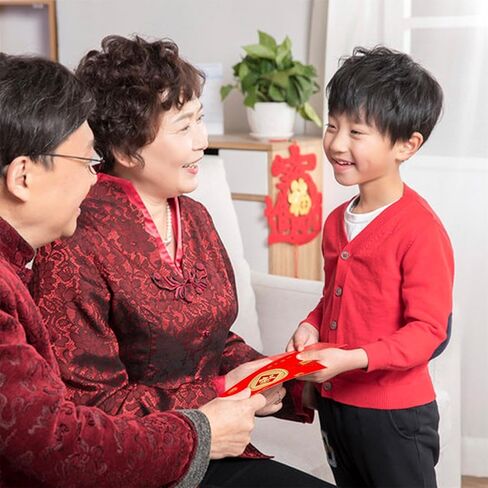 LUTER 36pcs Chinese Red Envelopes, New Year Hong Bao Lai See Envelopes with Classical Chinese Patterns and Blessing Words Lucky Money Pockets Supplies for Spring Festival in Kuwait
