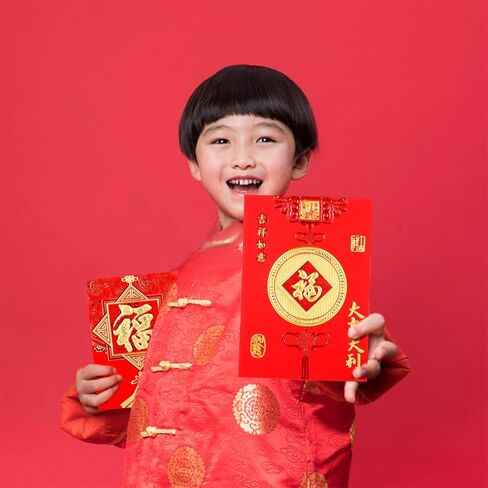 LUTER 36pcs Chinese Red Envelopes, New Year Hong Bao Lai See Envelopes with Classical Chinese Patterns and Blessing Words Lucky Money Pockets Supplies for Spring Festival in Kuwait