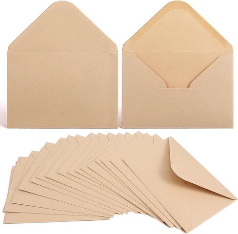 240 Pcs Brown Envelopes Premium 4 x 6in Envelopes with Contour Flap - 120 GSM Invitation Envelope for Wedding, Graduation, Greeting Cards and Business Correspondence in Kuwait