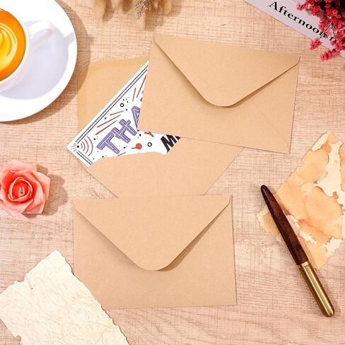 240 Pcs Brown Envelopes Premium 4 x 6in Envelopes with Contour Flap - 120 GSM Invitation Envelope for Wedding, Graduation, Greeting Cards and Business Correspondence in Kuwait