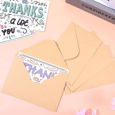 240 Pcs Brown Envelopes Premium 4 x 6in Envelopes with Contour Flap - 120 GSM Invitation Envelope for Wedding, Graduation, Greeting Cards and Business Correspondence in Kuwait