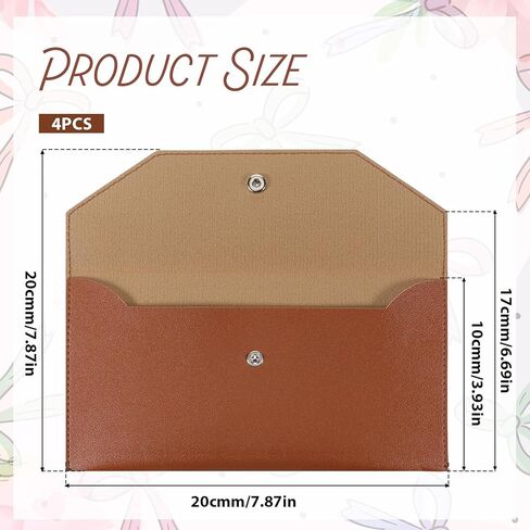 4Pcs Pu Leather Cash Envelope Wallet, Reusable Cash Holder for Women 4 Colors Money Envelopes Bag Budget Stuffing Wallet Reusable Budget Holder for Money Cards Men Women in Kuwait