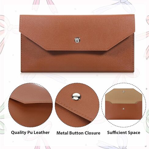 4Pcs Pu Leather Cash Envelope Wallet, Reusable Cash Holder for Women 4 Colors Money Envelopes Bag Budget Stuffing Wallet Reusable Budget Holder for Money Cards Men Women in Kuwait